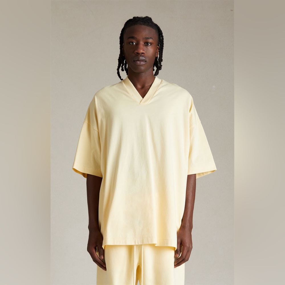 Fear of God Essentials Garden Yellow V-Neck T-Shirt